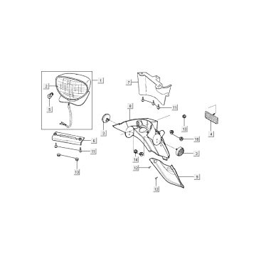 Achterlicht - Achterspatbord Kymco People 50 2-takt rood