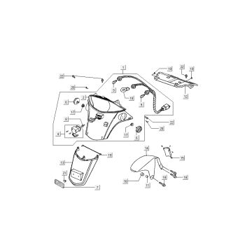 Achterlicht - Spatborden Kymco B&W LC 2-takt zilver