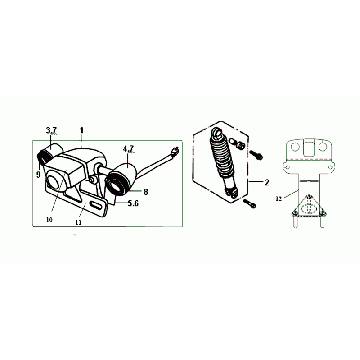 Achterlicht - Schokbreker Sym Allo 50 4-takt Euro 4 zwart (BK-5560S)