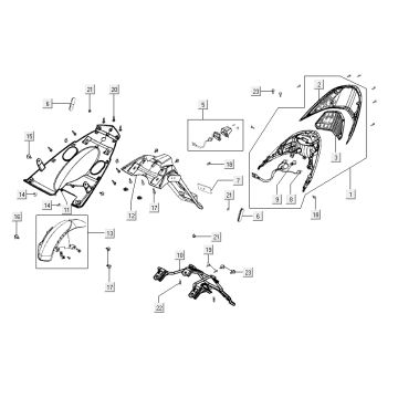Achterlicht - Achterspatbord Agility CITY 16 150
