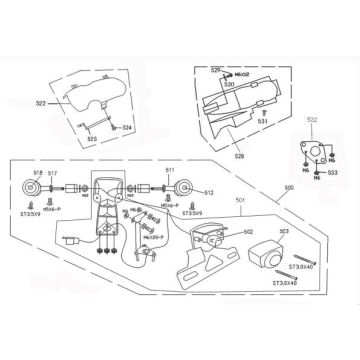 Achterlicht - Achterspatbord - Knipperlichten achterzijde China Retro Extra zwart