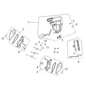Achterlicht - Knipperlichten achterzijde Generic Ideo 50 2-takt 2010 blauw