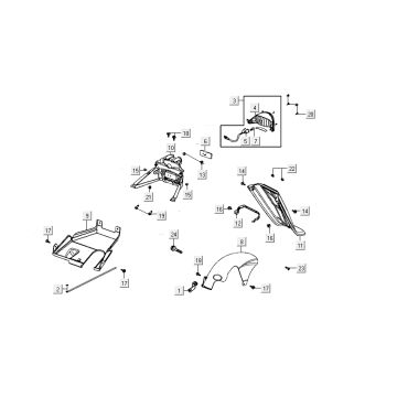 Achterlicht - Achterspatbord Kymco Carry 4-takt zwart