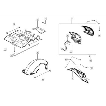 Achterlicht - Achterspatbord Kymco Like 125