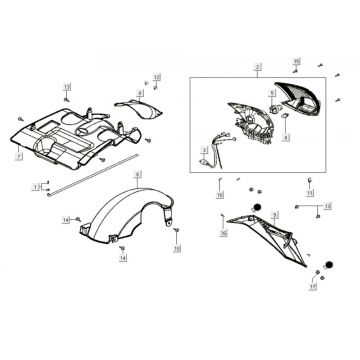 Achterlicht - Achterspatbord Kymco Like 200i Wit