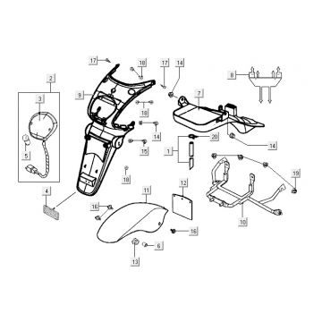 AChterlicht - AChterspatbord Kymco Yup 50 2-takt AC zwart glans