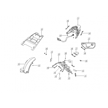 Achterlicht - Achterspatbord Kymco People S 50i Euro 4 Mat Bruin