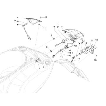 Achterlicht - Knipperlichten achterzijde Vespa Sprint 125 3V IE ABS Euro 5 2021