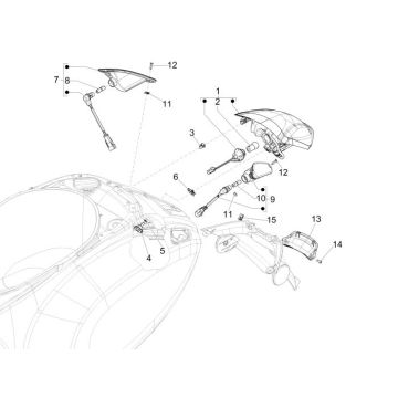 Achterlicht - Knipperlichten achterzijde Vespa Sprint 50 4-takt 4V
