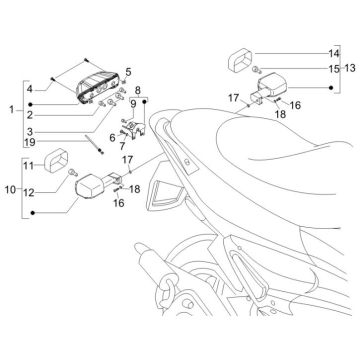 Achterlicht - Knipperlichten achterzijde Gilera Runner 200 VXR 4-takt LC Euro 3 2006-2007