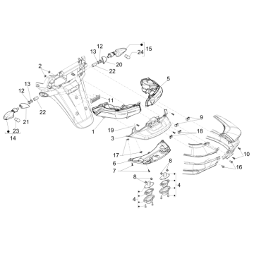 Achterlicht - Knipperlichten achterzijde Piaggio MP3 500 LT Business 2014-2016