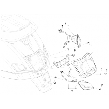 Achterlicht - Knipperlichten achterzijde Vespa GTS 125 IE ABS Euro 4 2019