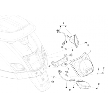 Achterlicht - Knipperlichten achterzijde Vespa GTS 125 IE ABS Euro 5 2021