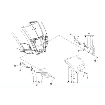 Achterlicht - Knipperlichten achterzijde Vespa GTV 250 ie 4V