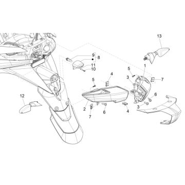 Achterlicht - Knipperlichten achterzijde Piaggio MP3 300 HPE / 300 HPE Sport ABS Euro 5 2020-2022
