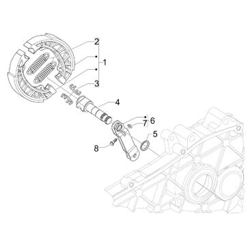 Achterrem - Remschoenen Vespa LXV 4-takt 2V 25km/u