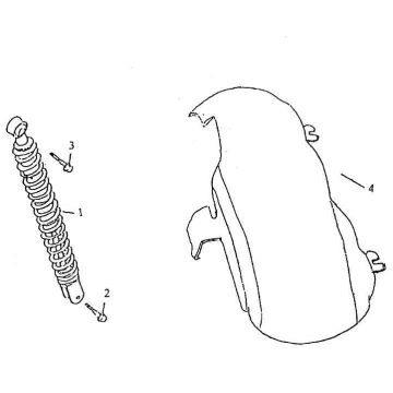 Achterspatbord - Schokbreker Turbho RG50 creme