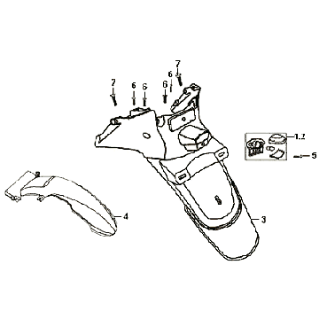 Achterspatbord  Sym Symphony (BK5560) black