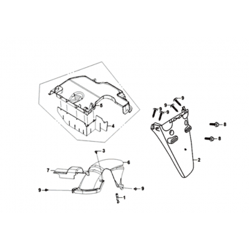Achterspatbord Sym Fiddle II Euro 4 (WH-006) White