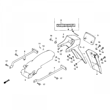 Achterspatbord Honda MB50/MB80