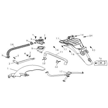 Achterspatbord China Fashion blauw