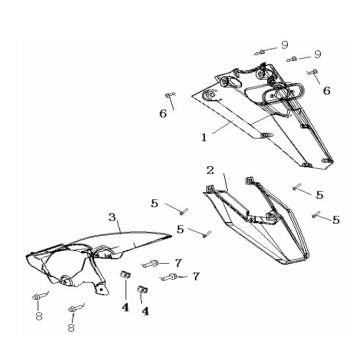 Achterspatbord Generic Roc 50 2-takt 2010 rood 25km/u