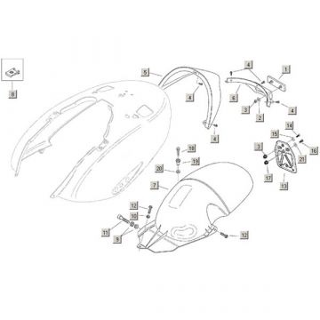 Achterspatbord  Aprilia Habana 2-takt (Morini motor) 1999-2004