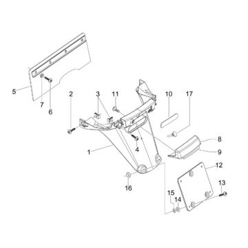 Achterspatbord Vespa S 50 2-takt AC grijs titanio 742/B