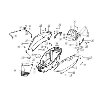 Motorschermen - Helmbak Kymco Grand Dink 2-takt Zilver