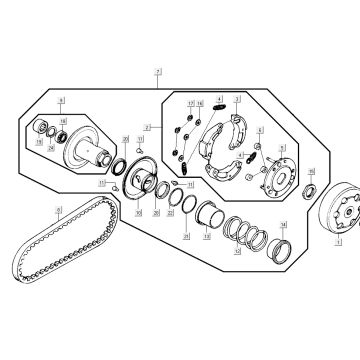 Koppeling - V-snaar Kymco G-Dink 2-takt Donkergrijs