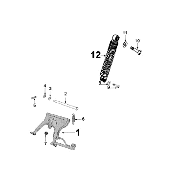 Schokbreker - Middenstandaard Peugeot Kisbee rood Schokbreker - Middenstandaard Peugeot Kisbee rood