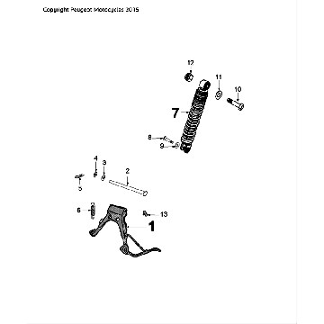 Schokbreker - Middenstandaard Peugeot Speedfight 4 50 2-takt LC zwartgroen