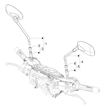 Spiegels Piaggio Beverly 125 RST 4V Euro 3 2010-2015