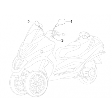 Spiegels Piaggio MP3 300 LT Sport 2009-2014 grijs nevelwolk 773/B