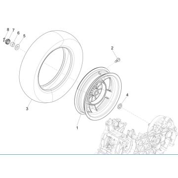 Achterwiel Vespa Primavera 125 3V IE ABS