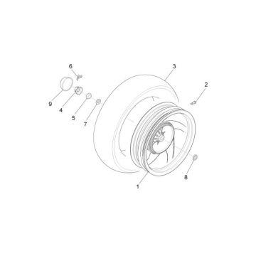 Achterwiel Piaggio New Fly 4-takt 4V