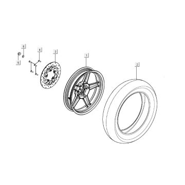 Achterwiel - Remschijf Agility 16+ 125 Mat Metallic Silver