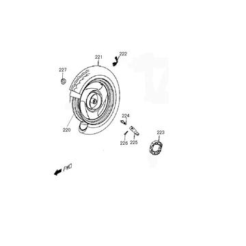 Achterwiel - Remschoenen Benzhou YY50QT-15 creme