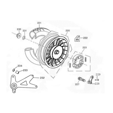 Achterwiel - Remschoenen China Classic S rood