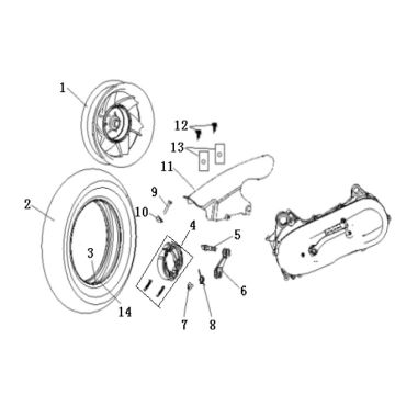Achterwiel - Remschoenen Generic Cracker 50 2-takt blauw 2010