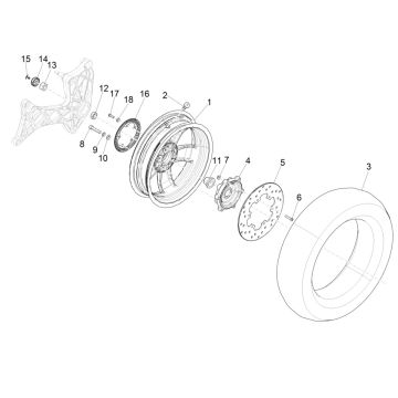 Achterwiel - Remschijf Vespa GTS 300 HPE 4V IE ABS Euro 4 2019
