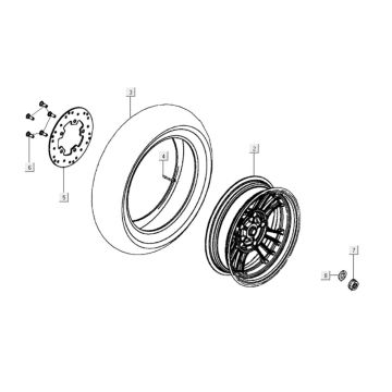 Achterwiel - Remschijf Kymco Like 125