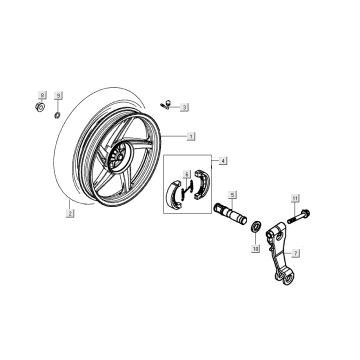 Achterwiel - Remschoenen Kymco People S 50 4-takt zwart