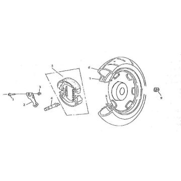 Achterwiel - Remschoenen Lintex Retro 125