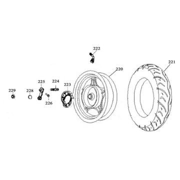 Achterwiel - Remschoenen Neco Borsalino Oro mat wit