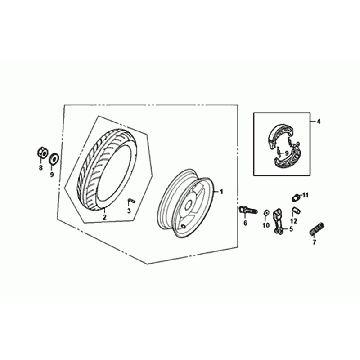Achterwiel - Remschoenen Sym Orbit III Black