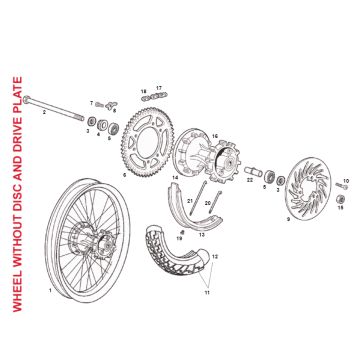 Achterwiel - Remschoenen Derbi Senda SM DRD 2006