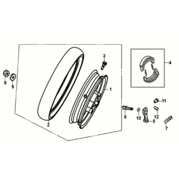 Achterwiel Sym Jet 14 125I E4