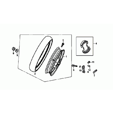 Achterwiel - Remschoenen Sym Mio 50i
