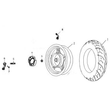 Achterwiel - Remschoenen Turbho RG50 koffie creme